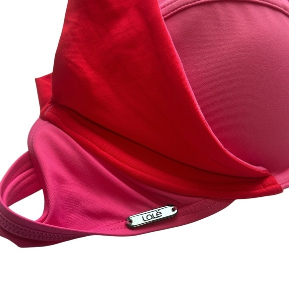 NWT Lole Turquesa Colorblock Underwire Bikini Top Guava Pink/Red Women’s Large - Picture 4 of 8